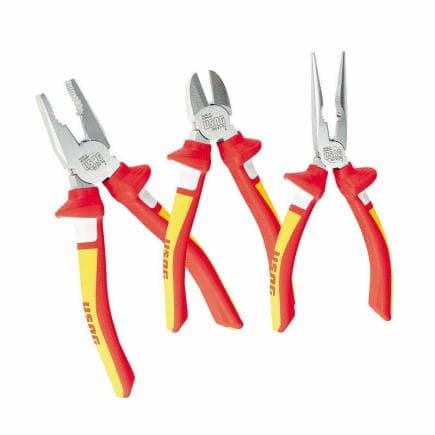 USAG U00852121 - Fixé avec des pinces, des pinces à nez arrondi isolées et des coupeuses diagonales 1000 V (3 pcs.)