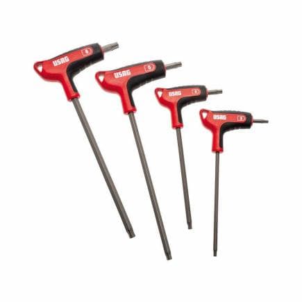 USAG U02802461 - Ensemble de clés avec profil hexagonal spécial en X-Grip et poignée bi-matériau (4 pcs.).