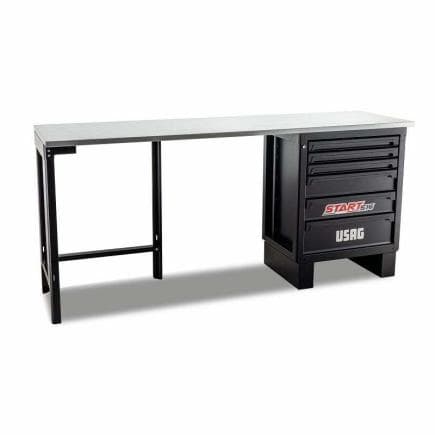 USAG U05160322 - Établi avec unité à tiroirs et plateforme verticale avec plateforme en acier