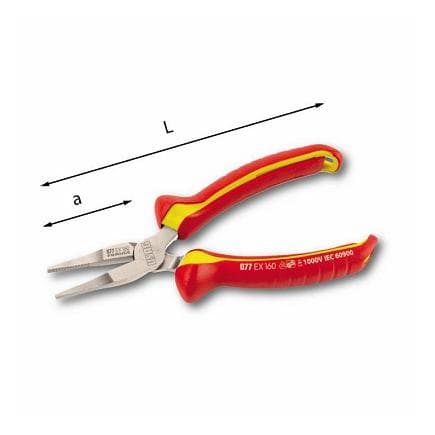 USAG U00770103 - PINCES ISOLÉES À BECS PLATS, TRÈS LONGS, DROITS, 1000 V