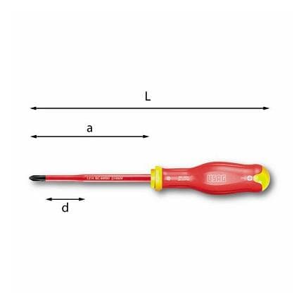 USAG U00910085 - TOURNEVIS SLIM POUR VIS CRUCIFORMES PHILLIPS® 1000 V