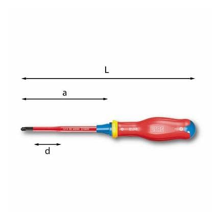 USAG U00910098 - TOURNEVIS SLIM POUR VIS À EMPREINTE MIXTE FENTE/POZIDRIV® - SUPADRIV® 1000 V