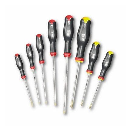 USAG U03240650 - Jeu de 8 tournevis pour vis à fente et cruciformes Philips