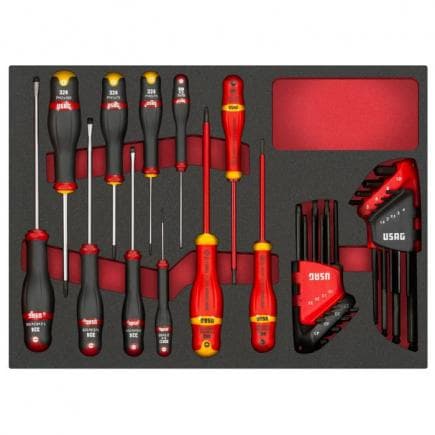 USAG U50031049 - Assortiment de tournevis et clés mâles (28 pièces)