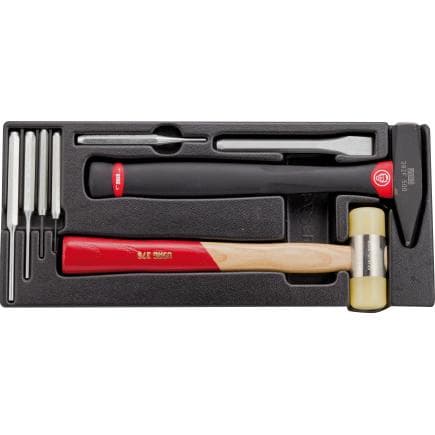 USAG U05190742 - Assortiment d'outils à frapper avec marteau, maillet et poinçons (8 pièces)