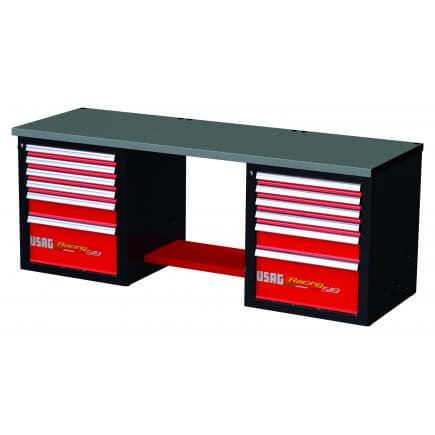 USAG U05192002 - Établi RACING avec plateau en acier - 12 tiroirs