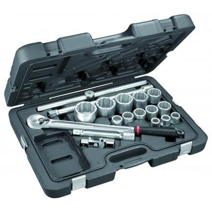 USAG U06050211 - Assortiment en coffret ABS de douilles 6 pans (18 pièces)