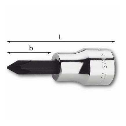 USAG U02321013 - Clé à douille 3/8'' pour vis cruciforme PHILLIPS®