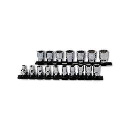 USAG U02350086 - Jeu de 17 clés à douille 3/8'' 12 pans