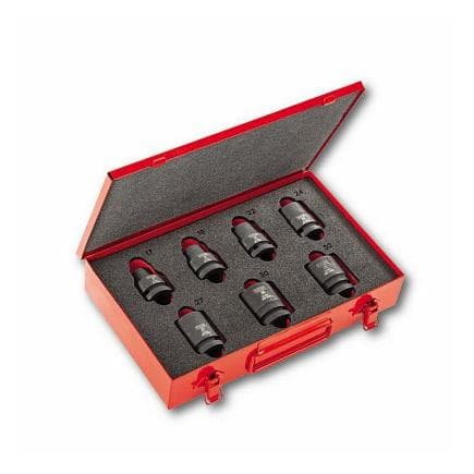 USAG U02359284 - Assortiment en coffret tôle de douilles impact 6 pans (7 pièces)