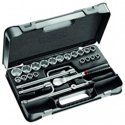 USAG U06070304 - Assortiment de cliquet 1/2'' en coffret ABS avec douilles 6 pans (30 pièces)