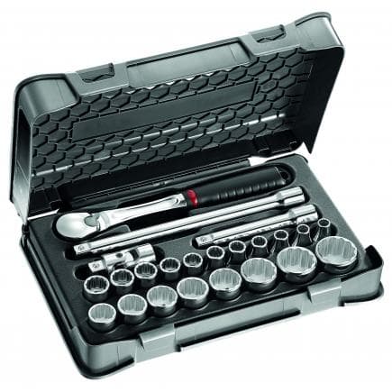 USAG U06060303 - Assortiment en coffret ABS de douilles 12 pans (23 pièces)