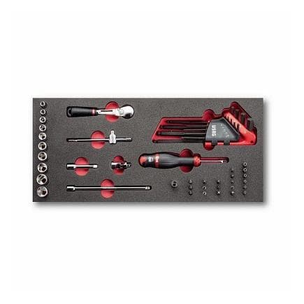 USAG U05190924 - Assortiment de cliquet, douilles et embouts (46 pièces) module en mousse