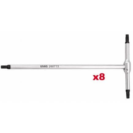 USAG U02800686 - Jeu de 8 clés en T pour vis TORX®