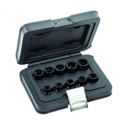 USAG U02350530 - Jeu de douilles impact 6 pans raccourcies 1/2'' en coffret (10 pièces)