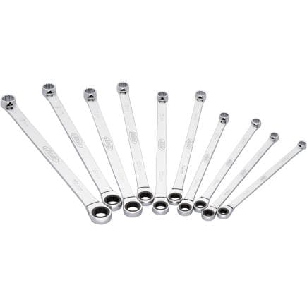 VIGOR V7031 - Jeu de clés polygonales à cliquet, extra longues (10 pcs.)