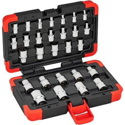 VIGOR V2687N - Jeu de douilles T 1/4"-3/8"-1/2" (28 pcs.)