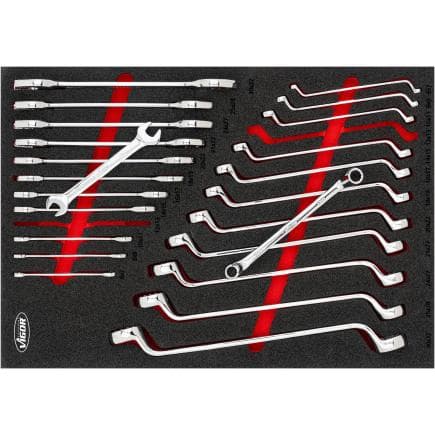 VIGOR V6808N - Jeu de clés polygonales doubles et de clés à fourche doubles (24 pcs.)