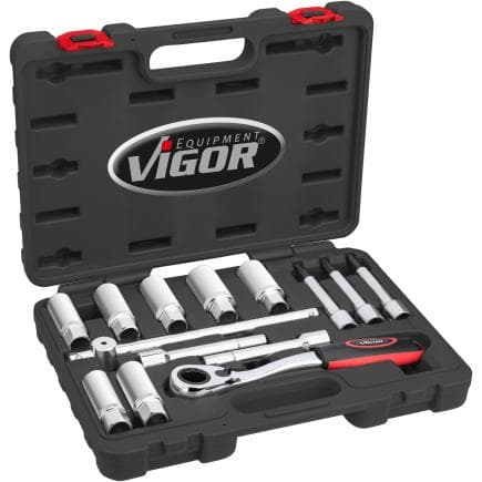 VIGOR V6452 - Jeu d'outils spéciaux pour amortisseur (14 pcs.)