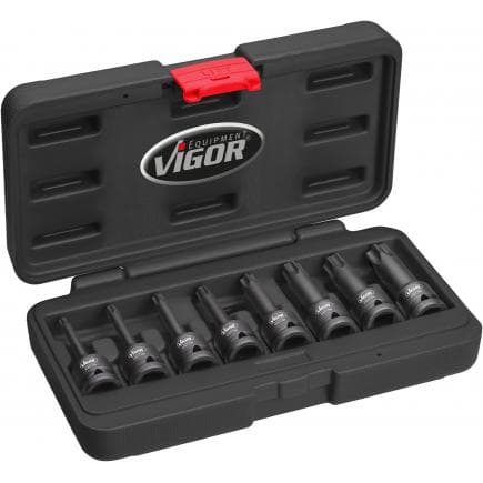 VIGOR V7017 - Jeu de douilles mâles à chocs pour profil intérieur TORX® (8 pcs.)