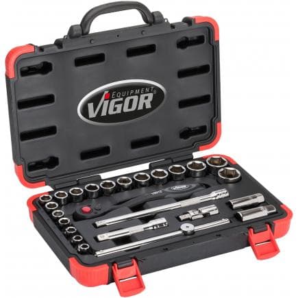 VIGOR V2460N - Jeu de douilles hexagonales 1/2" (25 pcs.)
