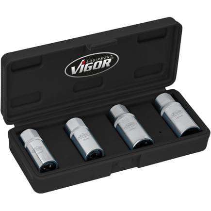 VIGOR V6412/4 - Jeu d'extracteurs de goujons 1/2", carré