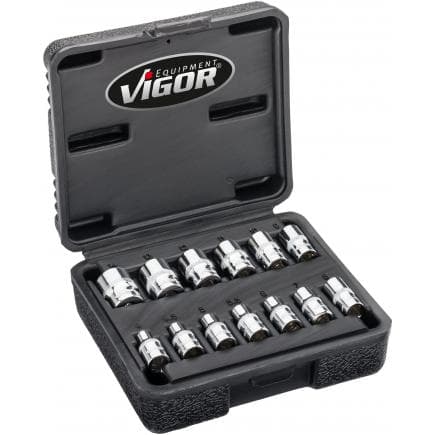 VIGOR V7514/13 - Jeu de clés à douilles à 12 pans 1/4" (13 pcs.)