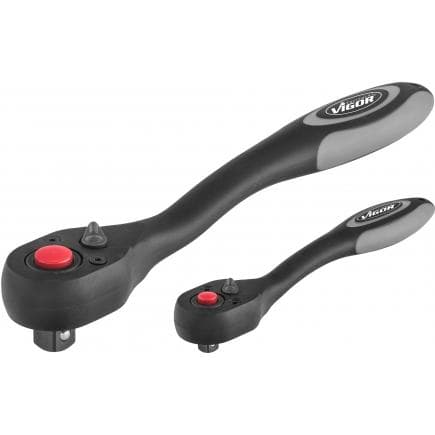 VIGOR V6039 - Jeu de cliquets réversibles à dents fines 1/4"-1/2" (2 pcs.)