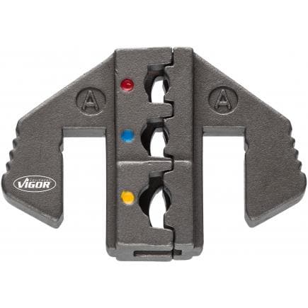 VIGOR V2499-A - Mâchoire A pour les cosses de câbles isolées de 0,5 - 6,0 mm2 (rouge / bleu / jaune)