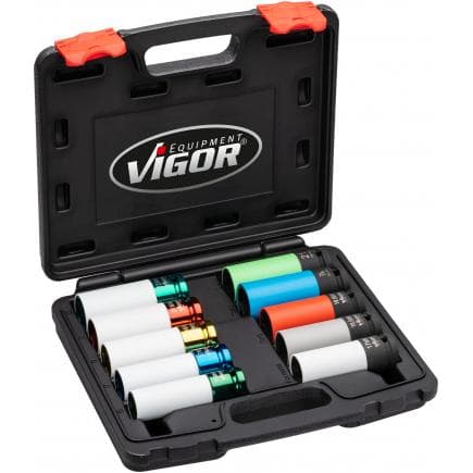 VIGOR V6312/10 - Jeu de douilles à chocs 1/2" (10 pcs)