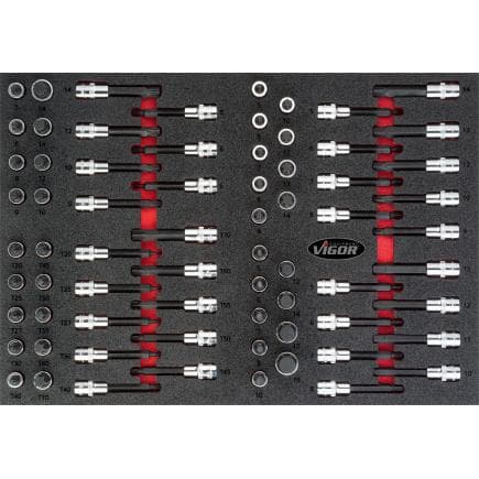 VIGOR V4753 - Jeu de douilles mâles (70 pcs.)