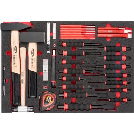VIGOR V6817 - Jeu de marteaux, de burins et de chasse-goupilles (51 pcs.)