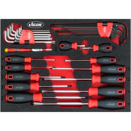 VIGOR V5081 - Jeu de tournevis (31 pcs.)