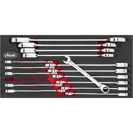 VIGOR V4987 - Jeu de clés mixtes à cliquet (16 pcs.)