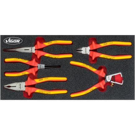VIGOR V5015 - Jeu de pinces VDE (5 pcs)