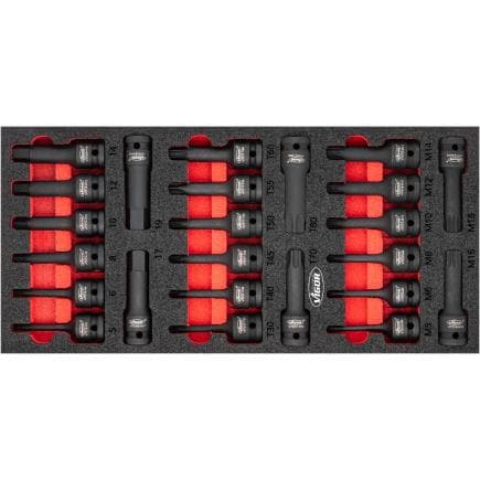 VIGOR V5603 - Jeu de douilles tournevis à chocs (24 pcs.)