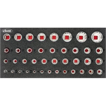 VIGOR V7520 - Jeu de douilles 12 pans (42 pcs.)
