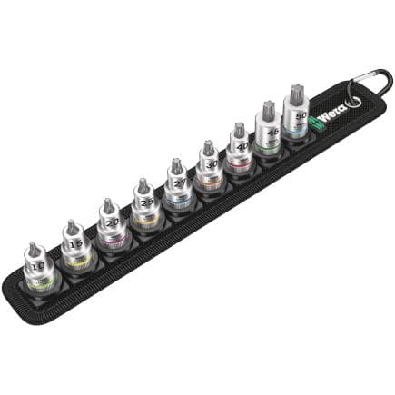 WERA 05003972001 - Jeu de douille-embouts TORX® 3/8" avec fonction de retenue (9 pcs.)