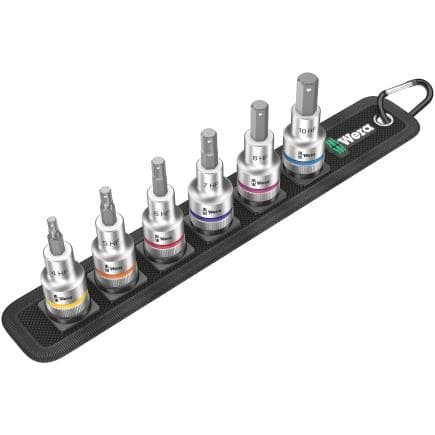 WERA 05003996001 - Jeu de douille-embouts 1/2" pour vis six pans creux avec fonction de retenue (6 pcs.)