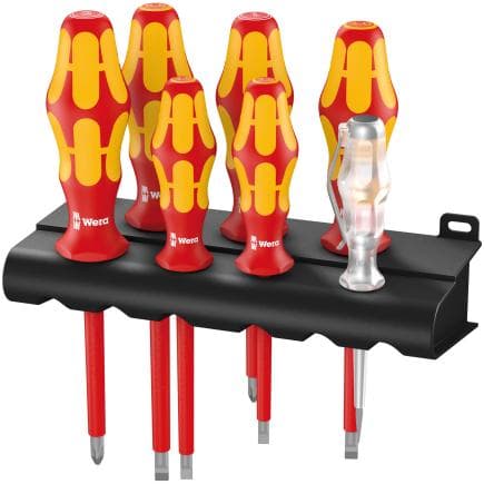 WERA 05006147001 - Jeu de tournevis VDE avec single-pole phase tester et rack (7 pcs.)