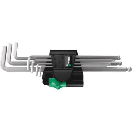 WERA 05022101001 - Jeu de clés mâles coudées métrique chromées magnétique (7 pcs.)