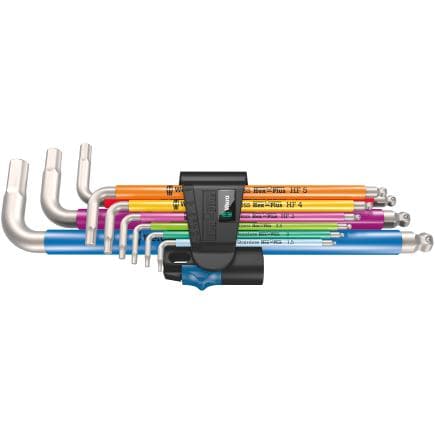 WERA 05022699001 - Jeu de clés coudées multicolour métrique acier inoxydable avec fonction de retenue (9 pcs.)