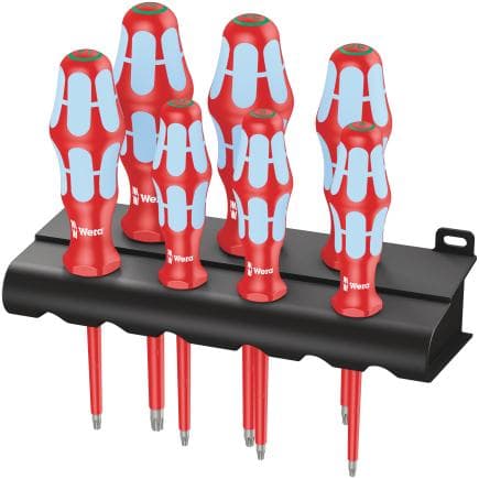WERA 05022767001 - Jeu de tournevis acier inoxydable VDE TORX® avec rack (7 pcs.)