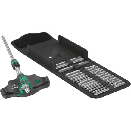 WERA 05023471001 - Jeu de tournevis à cliquet avec poignée en T et inserts (17 pcs.)