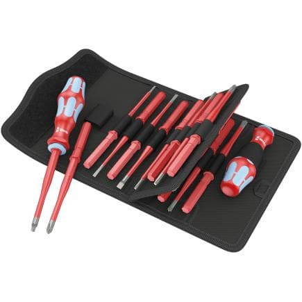 WERA 05059041001 - Jeu de tournevis avec lames interchangeables extra fines en acier inoxydable VDE (17 pcs.)