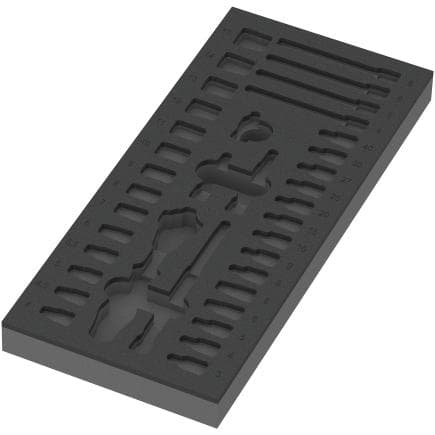 WERA 05137320001 - Insert en mousse pour jeu de "Cliquet 8000 A Zyklop 1/4" 1" (sans outils) 172 x 30 x 392 mm
