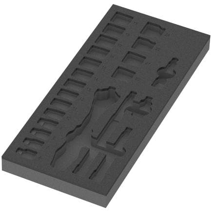 WERA 05137321001 - Insert en mousse pour jeu de "Cliquet 8000 B Zyklop 3/8" 1" (sans outils) 172 x 30 x 392 mm