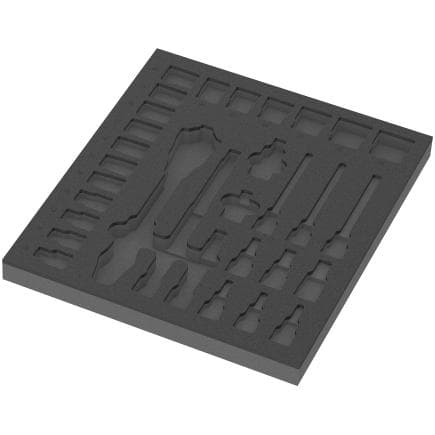 WERA 05137322001 - Insert en mousse pour jeu de "Cliquet 8000 C Zyklop 1/2" 1" (sans outils) 344 x 30 x 392 mm