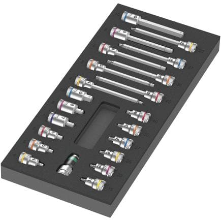 WERA 05150113001 - "Jeu de douille-embouts Zyklop B 3/8" 1" in insert en mousse (22 pcs.)
