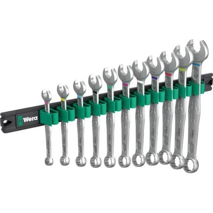 WERA 05020233001 - 9640- Jeu de clés à fourche et à anneau avec bande magnétique (11 pcs.)